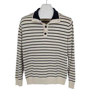American Eagle Srtipe Knit Polo Sweater Preppy Nautical Minimalist Casual Size M